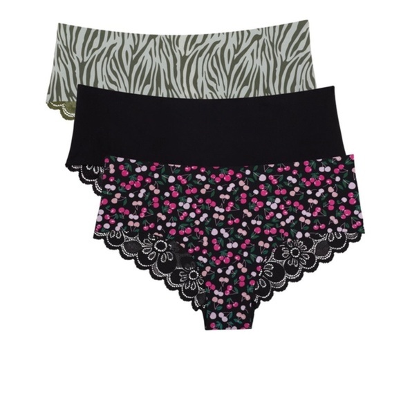 6pk Seamless no show free cut smooth lace back cheeky panties & thong panties - Picture 6 of 12